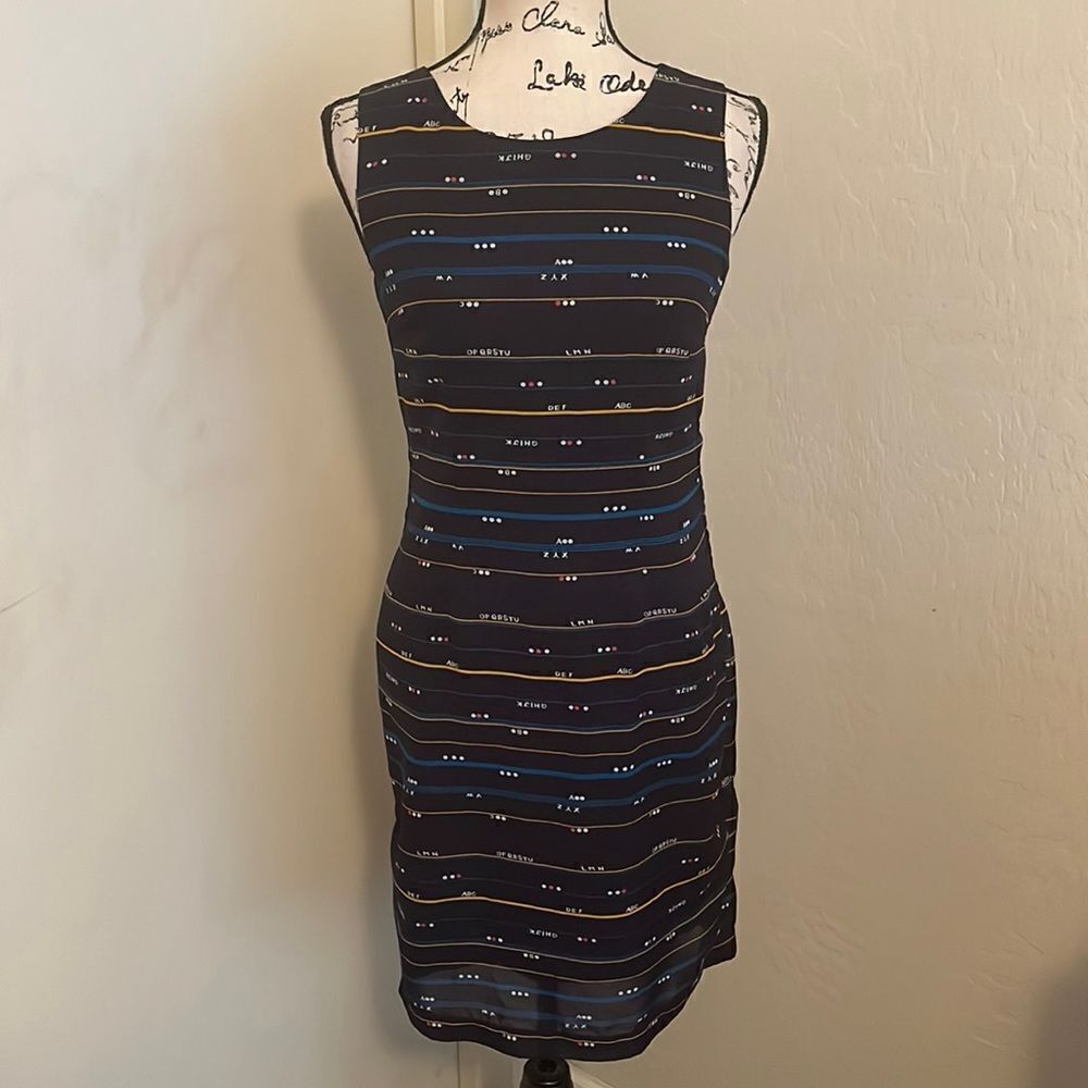 ModCloth Blue Alphabet Print Dress